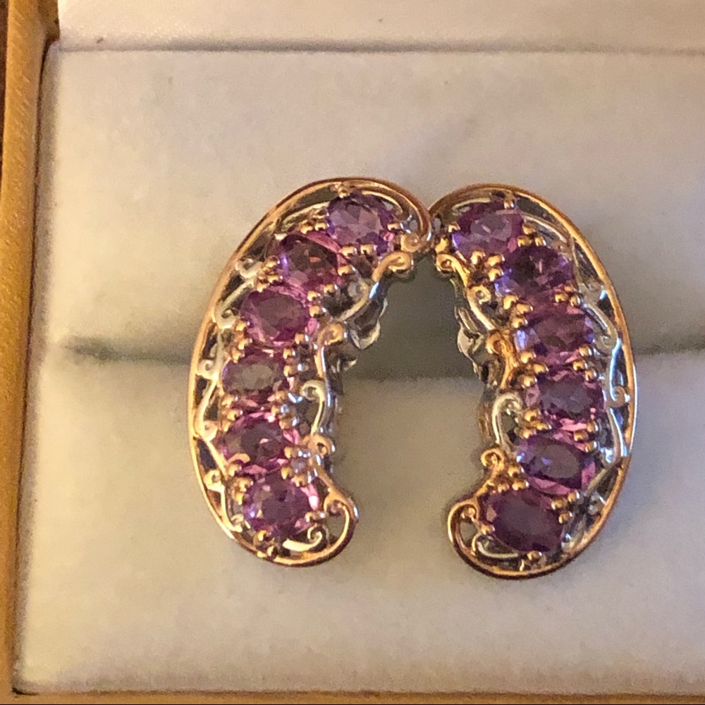 NWOT Pastel Pink Sapphire Bypass Stud Earrings